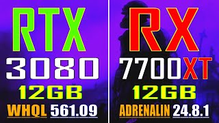 RX 7700XT vs RTX 3080 || NEW DRIVER || PC GAMES TEST ||