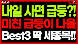 내일 사면 수익?! 이 '3가지 종목' 매수 기회 노려보세요. 급등주 주식추천 추천주 주가전망 목표가 10월 25일 급등 예상