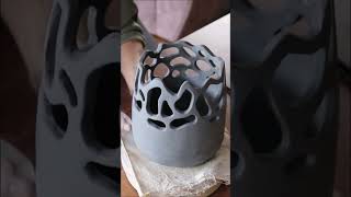 How to make a organic vase - (hand-built ceramics) | The entire pottery process