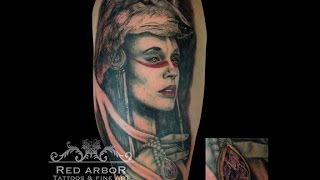 Half Sleeve Warrior tattoo timelapse