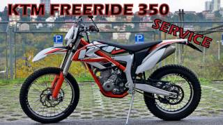 KTM  Freeride 350 service oil change air filter oil screen fuel filter etc.