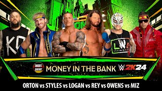 Orton vs Styles vs Logan vs Rey vs Owens vs Miz | Money in the Bank Ladder Match | WWE 2K24 Gameplay