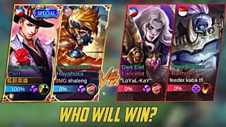 CLINT & HAYABUSA CONNECTION VS. PRO LANCELOT & HYPER BALMOND ON RANK GAME | WHO WINS? | MLBB