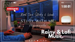 2-HOURS COZY STUDY WITH ME / Washington-DC / RAIN + LO-FI RELAXING MUSIC 🪴