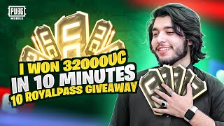 10 minute me 32000 UC Jeet Gia 😁! 10 Royal Pass giveaway ❤️ | 47 khalifa Pubg Mobile