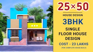 25' by 50' Home Plan | 25×50 House Design | 3 Bedrooms | East Facing Vastu Plan