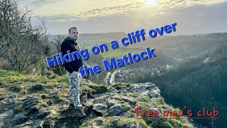 Walking on a cliff's edge in Peak District