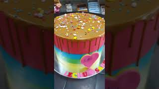 CAKE WORLD VITHURA 📍 || CAKE DESIGN || BUTTER SCOTCH ||  ROUND CAKE DECORATION #cake #viralvideo