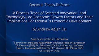 Doctoral Thesis Defence by Andrew Adjah Sai