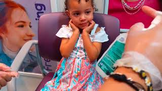 Three Year Old Gets Her Ears Pierced