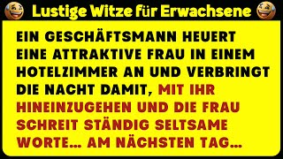 Ein Geschäftsmann und eine attraktive Frau in einem Hotelzimmer, die Frau schreit die ganze Nacht...