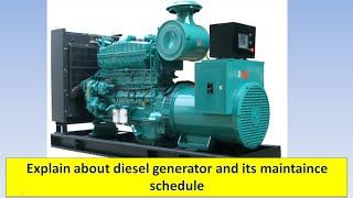 explain diesel generator basic knowledge . D.G. Generator(ABCD ) CHECK.