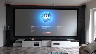 Thomas Heimkino Hochkontrast Beamer Leinwand in 4,2m + JVC X5000 +Auro 3D