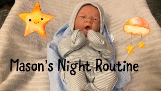 (Doll Roleplay)-Berenguer Baby Mason’s Night Routine✨He Gets a Bath!🛁🫧