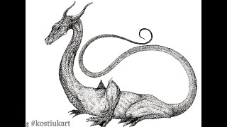 ДРАКОН малювання крок за кроком.Tutorial DRAGON drawing step by step Time lapse