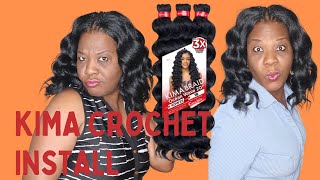 How Install Kima Braid Ocean Wave Crochet Hair I Split The 20 Inch Bundles In 2 For Shoulder Length