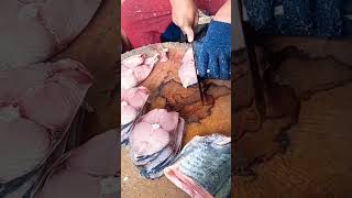 Vanjaram Fish cutting for Fish Fry