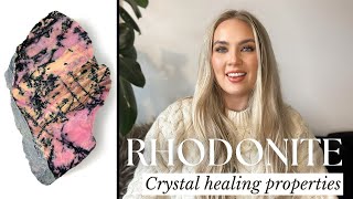 CRYSTAL HEALING PROPERTIES OF RHODONITE 🌸 (formation, history, chakras & more!)