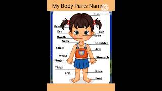 Body parts/शरीर के अंगो के नाम #ytshorts #yt #study S. R