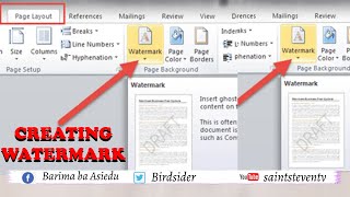 Creating watermark on Microsoft Word