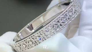 18k white gold cannage bracelet