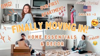 *finally* MOVING into our FIRST Apartment in Dallas 😍 Unboxing Home Essentials & Decor|The FINALE 🏠