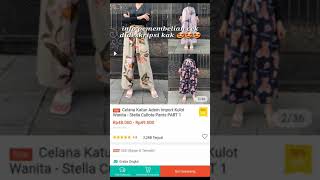 Shopee Haul Shopee Kulot Celana Katun Adem Import Kulot Wanita - Stella Cullote Pants #shorts