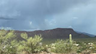 Tine-lapse of storm clouds over Saguaro National Park West