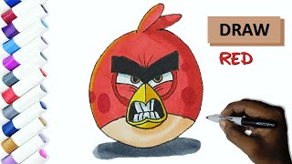 Drawing Red !!! How To Draw Red from Angry Birds Game