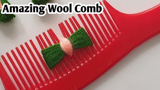 hand embroidery amazing wool comb flower trick #handembroidery