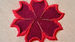 Simple rangoli design/Rangoli design for festival/Easy rangoli design /Beautiful rangoli design 🎨🌸