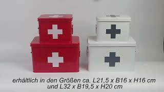 Medizin Box Metall, Erste Hilfe Kasten Koffer Schrank, Arzneischrank Medizinkoffer Retro