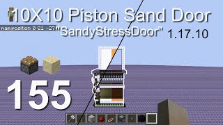 How to build a 10X10 Piston Sand Door (1.17.10) - Minecraft Bedrock Tutorials(155)