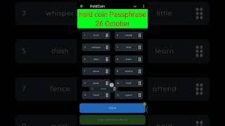 26 October Hold Coin Hold Box Passphrase Today | Hold coin hold box today 26 October