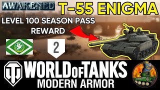 T-55 Enigma II Level 100 Season Pass Reward! II Tank Review II WoT Console II Awakened Season