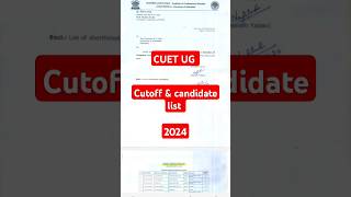 😍BCA CUET UG cutoff & candidate list release by Allahabad University|#admission #ug #cuet #2024 #ug
