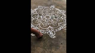 how to make Very easy free hand rangoli