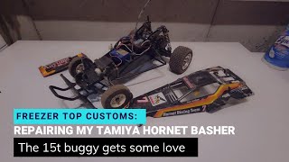 Vintage Tamiya Hornet Basher gets ready for another season of off road fun.