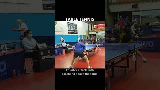 How to do forehand counterattack above  the table - little school of table tennis #shorts