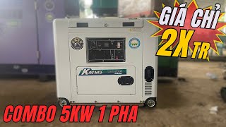 Giá trong video Combo máy phát điện gia đình chạy dầu 5kw 1 pha ATS xịn | LH 0911756969