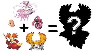 Pokemon Fusion Sprite Request #108: Shiny Ho Oh x Luvdisc x Delphox x Mega Diancie x Tapu Lele