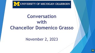 Conversation with Chancellor Domenico Grasso - Fall 2023