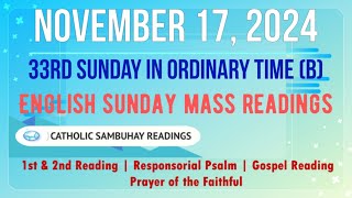 17 November 2024 English Sunday Mass Readings | 33rd Sunday in Ordinary Time (B)