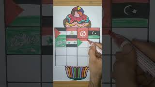 تصميم اعلام الدول العربية/Arab countries flags 🌍 #رسم #palestin #shortvideo #فلسطين #shorts