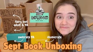 BEST UNBOXING IN MONTHS || September 2024 Book Unboxing || Illumicrate Fairyloot Owlcrate Unplugged