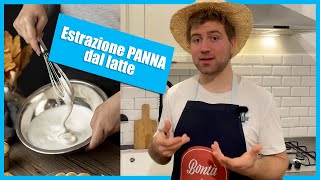 Estrazione della PANNA dal latte - Tutti i passaggi fatti in casa