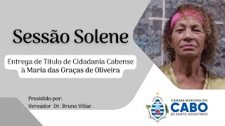 Sessão Solene - Entrega de Título de Cidadania Cabense - 02/06/2023