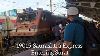 2 Hours Late Running 19015-Saurashtra Express Enter And Leave Surat