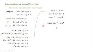 Sistemas de ecuaciones diferenciales por eliminación sistemática, ejemplo 2