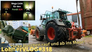 LohnerVLOG#318 Mit 800er Räder ins Moor Mulchen I Fendt 824 Vario komplett mit thomasLED umgerüstet